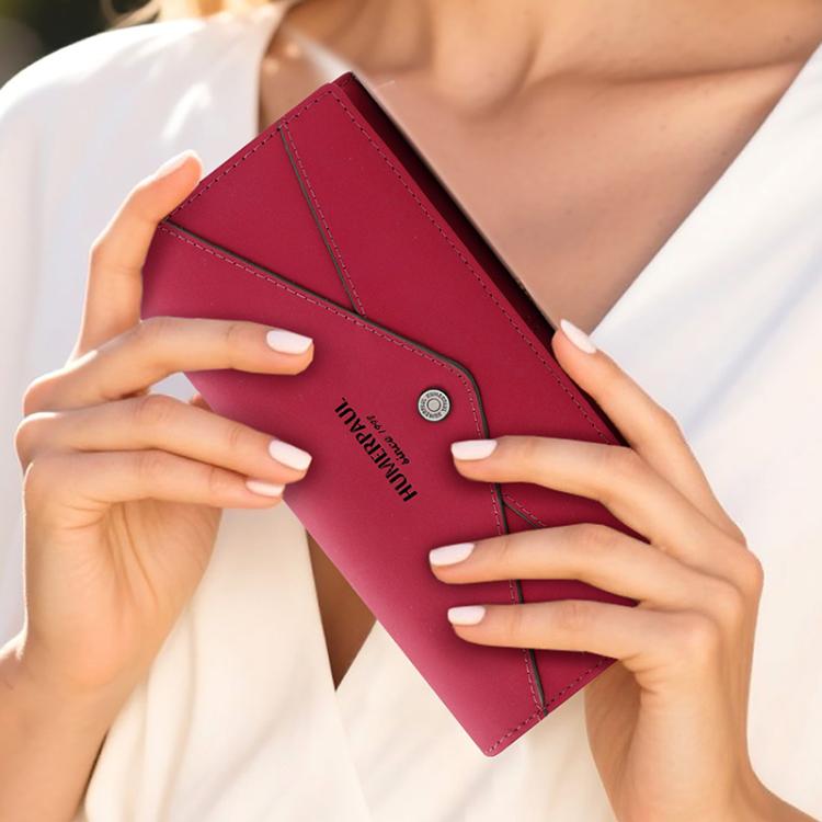 HUMERPAUL BP998 Women Leather Long Wallet RFID Multi-Card Holder Clutch Bag(Green)