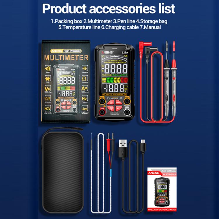 ANENG Intelligent Digital Maintenance Electrician Charging Multimeter(625A)