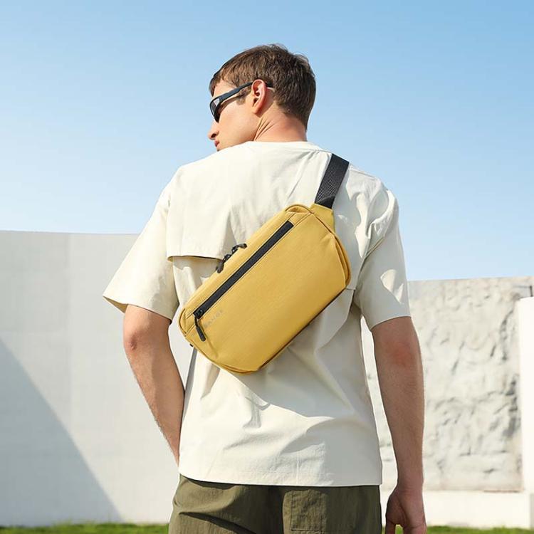 BANGE BG-7851 Sac bandoulière pour hommes Multifonctionnel Léger Décontracté Pack de poitrine pour les trajets quotidiens Petit sac à bandoulière (Blanc)