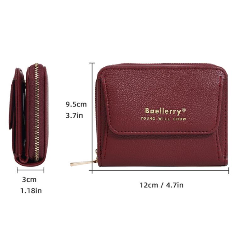 Baellerry NR120 Women Zipper Wallet Organ Two Fold Wallet(Black)