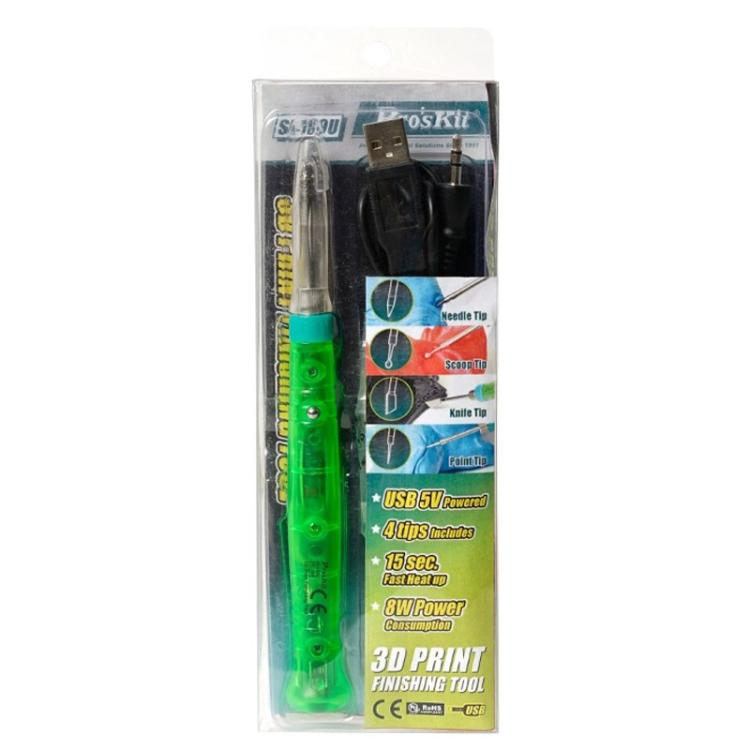 ProsKit SI-169U Kit de fer à souder pour réparation d'impression 3D Mini stylo à souder USB portable (vert)