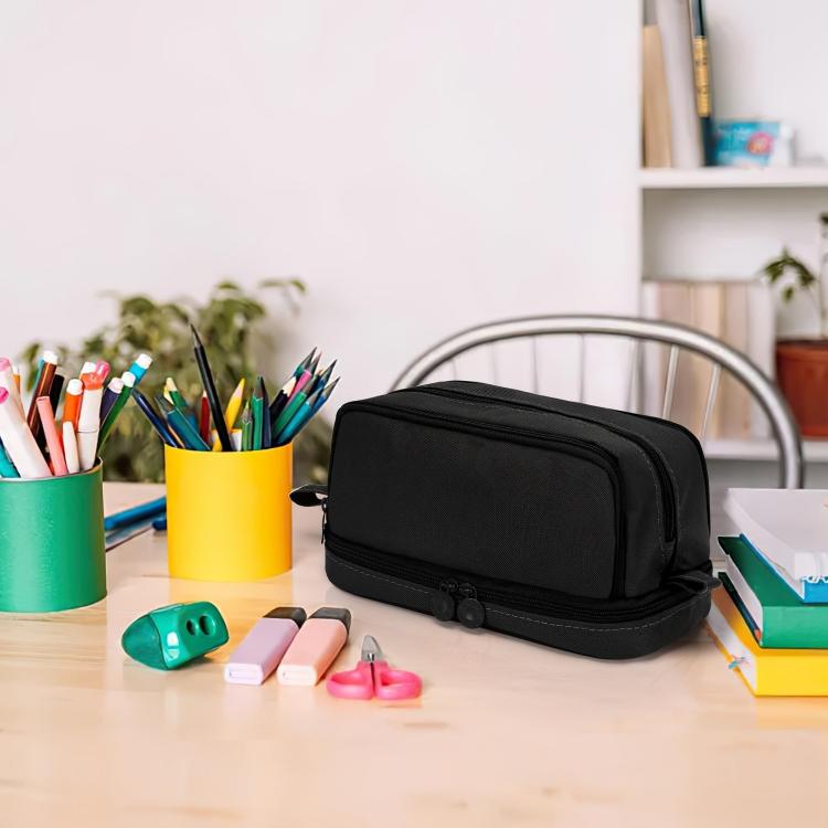 Trousse Angoo pour étudiants, quatre couches, imperméable et résistante à l'usure (bleu marine)