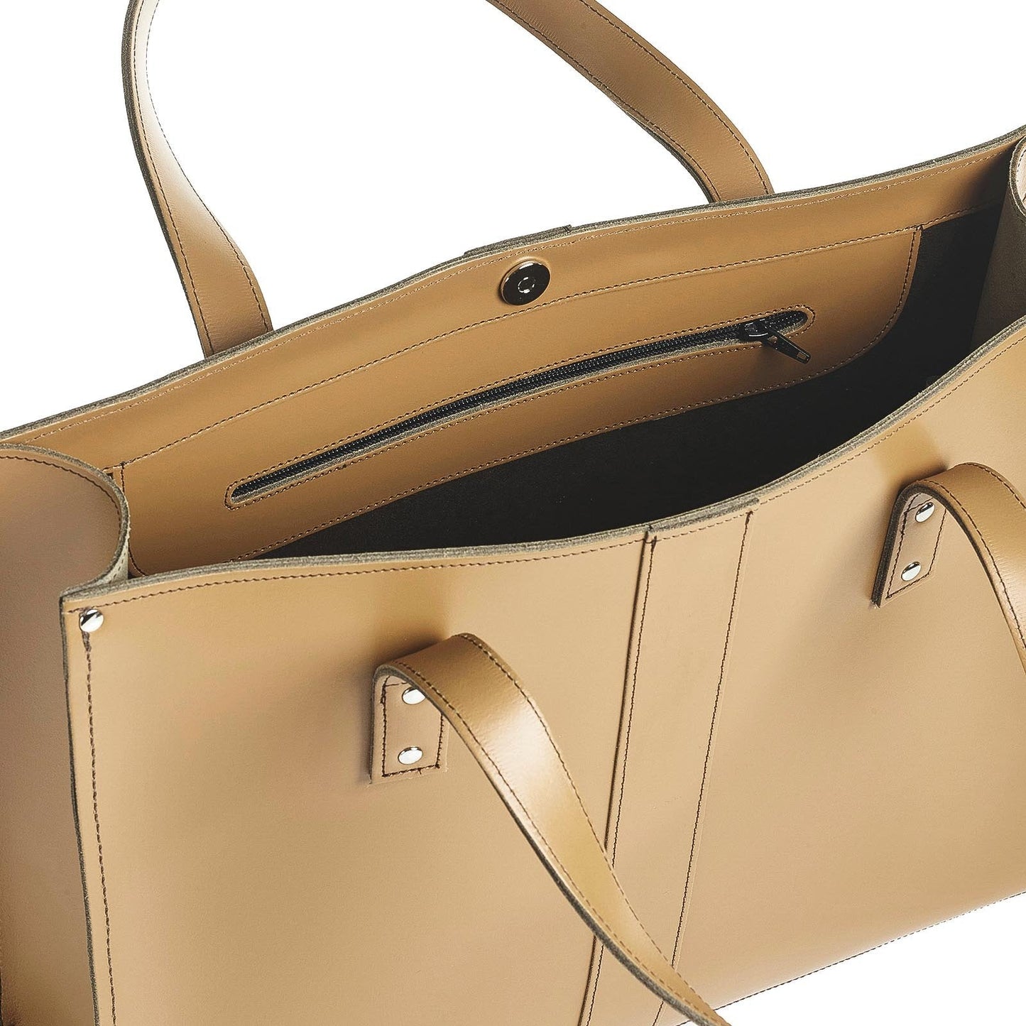 Sac Shopper en cuir fait main - Café glacé