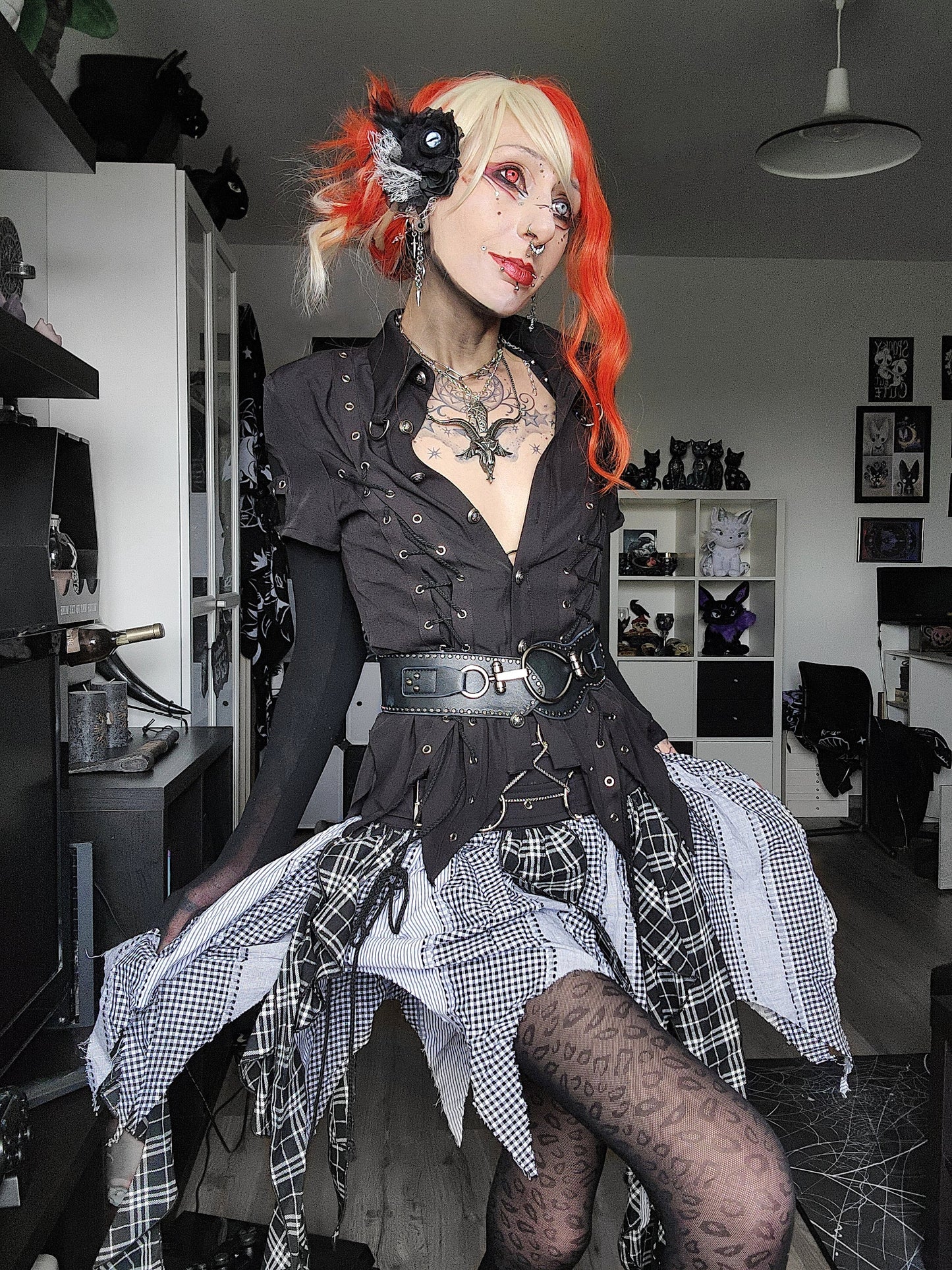 Dark in Love Ruptured Lace-Up Punk Shirt