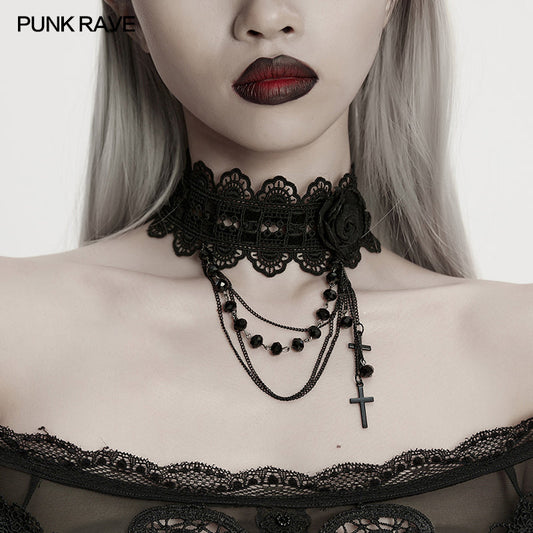Punk Rave Melinoë Rose Beaded Choker