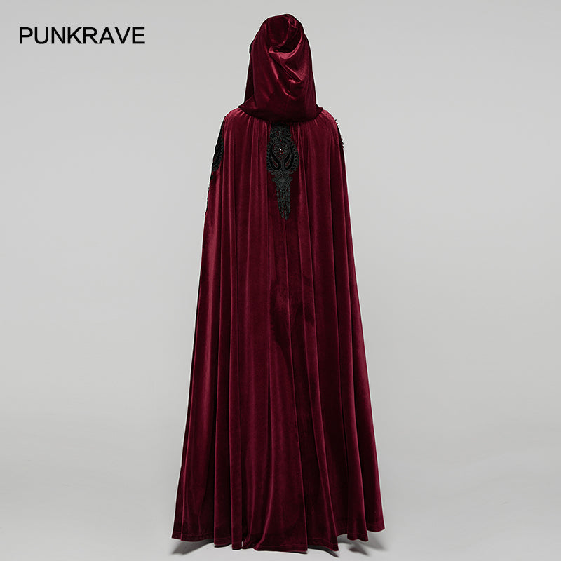 Punk Rave Seraphiel Gothic Velvet Cloak – Blood Red