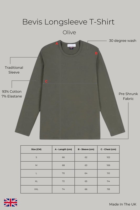 Bevis Long Sleeve Cotton T-shirt - Olive