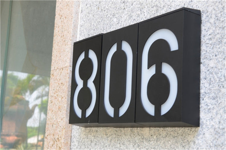 0.36W Solar Powered Wall Mount 6 LEDs Lighting Doorplate Lamp House Number Porch Lights with Solar Pannel(8)