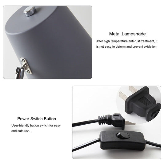 LED Eye-caring Table Lamp Modern Creative Minimalist Bedroom Bedside Lamp Student Study Table Lamp (Grey)