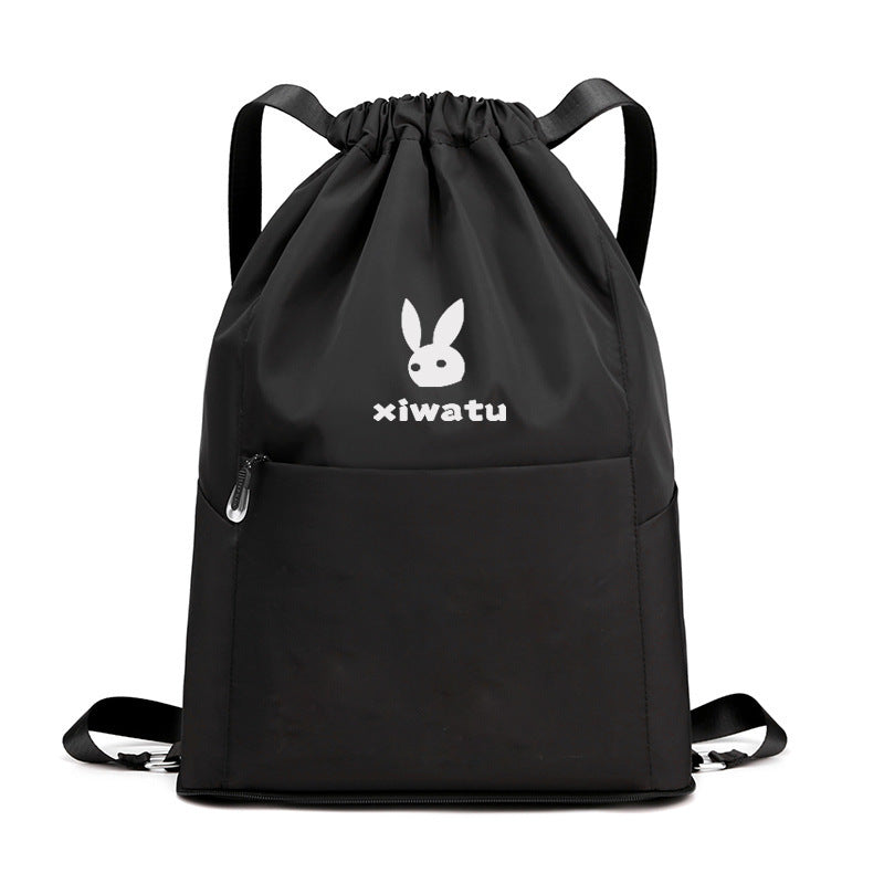 Drawstring Folding Backpack - Portable Nylon Daypack