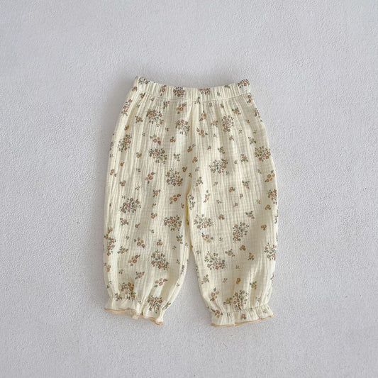 Children's Floral Cotton Pants - Mosquito Prevention