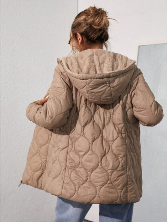 Aveloria Affinna Quilted Loose Hooded Padded Coat