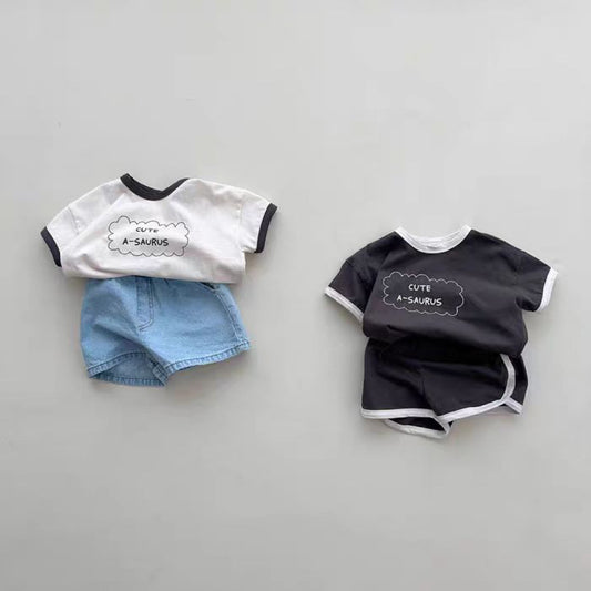 Baby Clothes Short-sleeved Shorts Round Neck