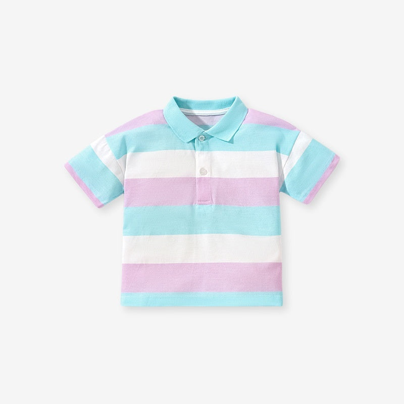 Polo Shirt Short Sleeve Striped Cotton Boy - Stuffs & Savers