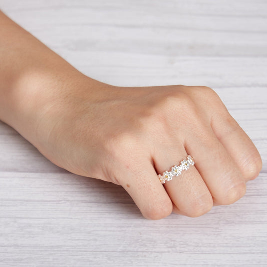 Adjustable Daisy Eternity Ring
