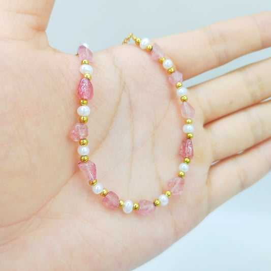 Fashion Cool Crystal Stone Pearl Bracelet