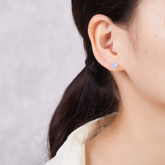 Air Blue Opal Earrings Created with Zircondia® Crystals