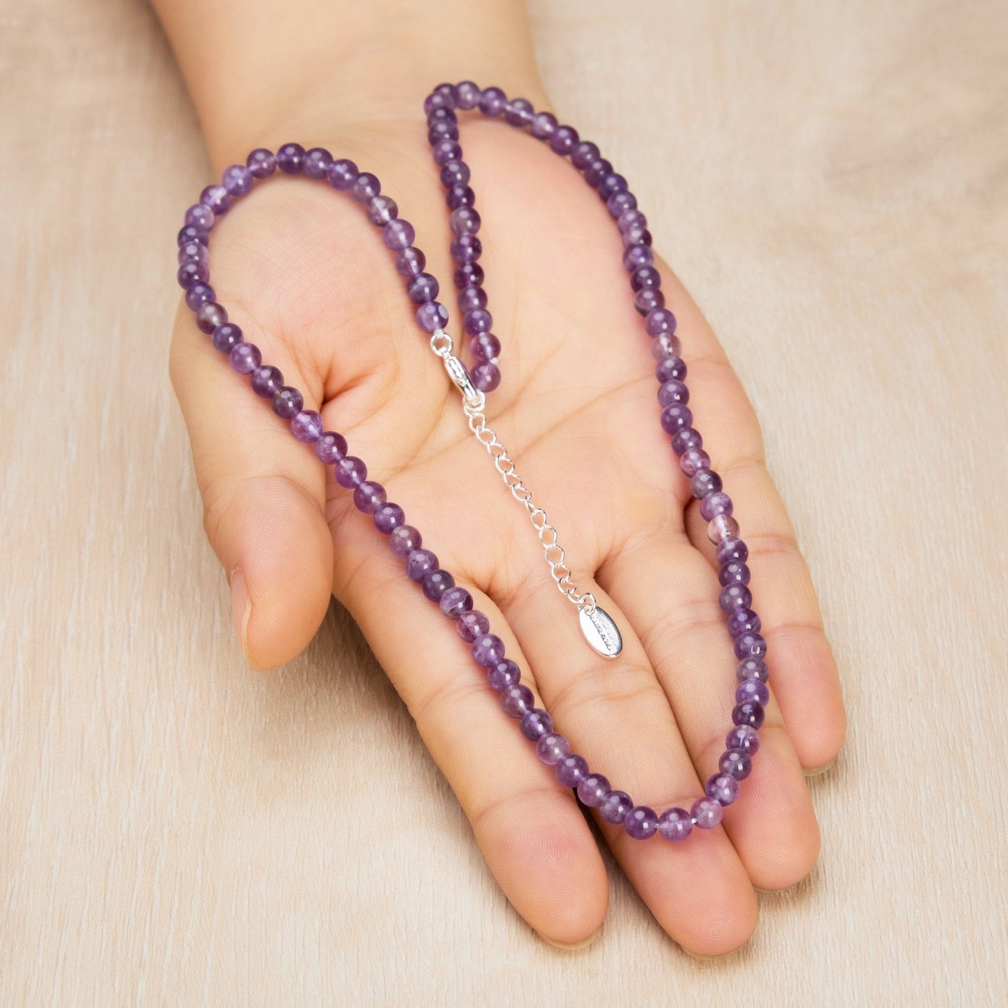 Amethyst Mini Beaded Gemstone Necklace