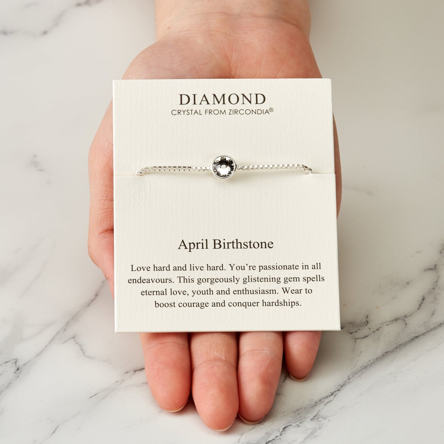 April (Diamond) Birthstone Bracelet Created with Zircondia® Crystals