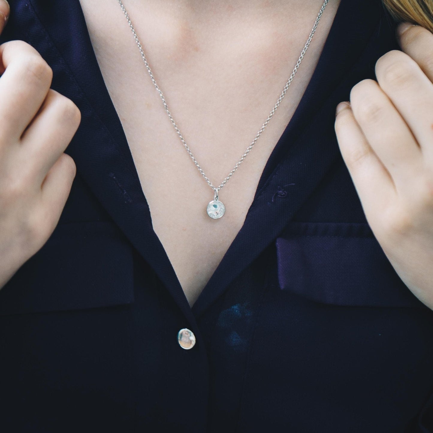 April (Diamond) Birthstone Necklace Created with Zircondia® Crystals