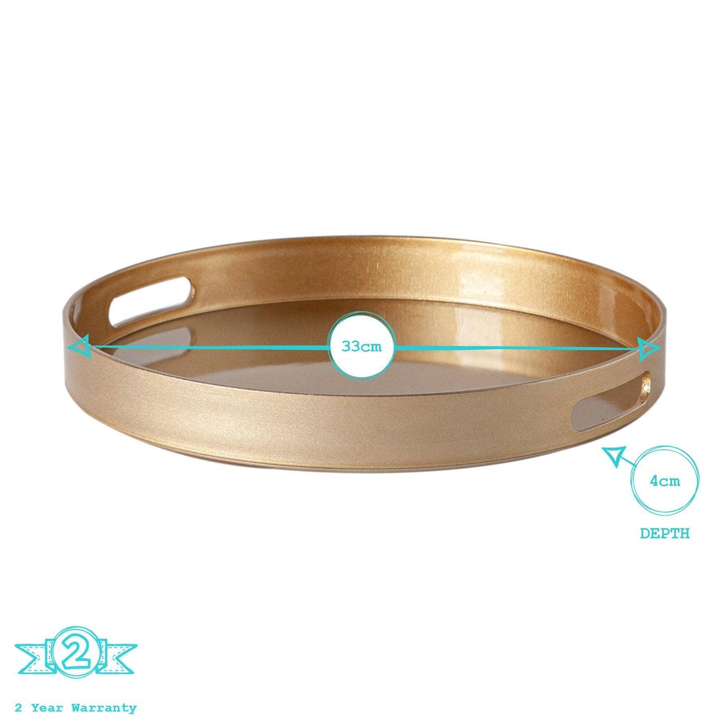 Argon Tableware Round Serving Tray -33cm - Rose Gold