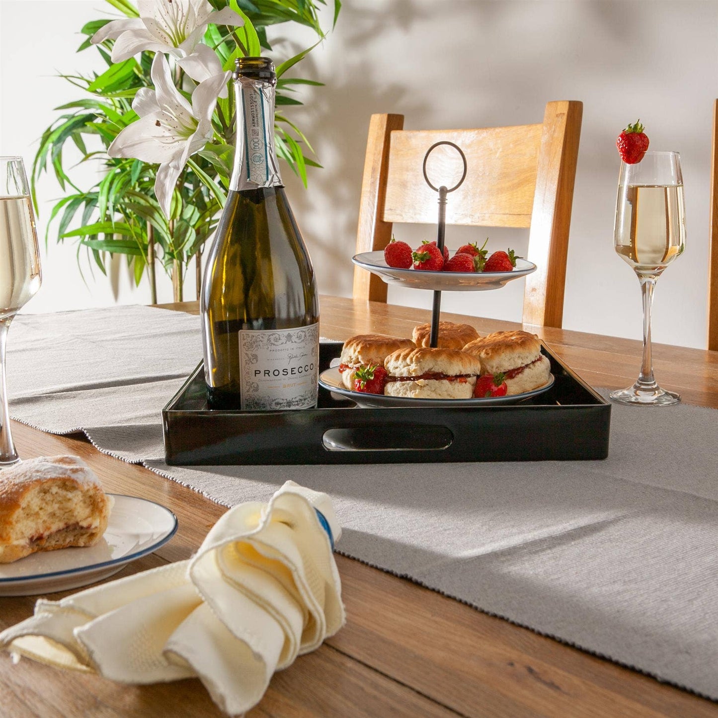 Argon Tableware Square Serving Tray -33cm - Black