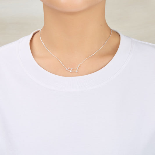Aries Star Sign Zodiac Constellation Necklace with Zircondia® Crystals
