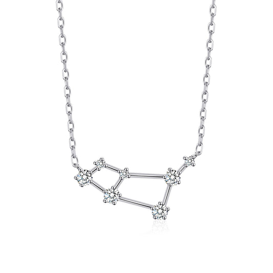 Aries Star Sign Zodiac Constellation Necklace with Zircondia® Crystals