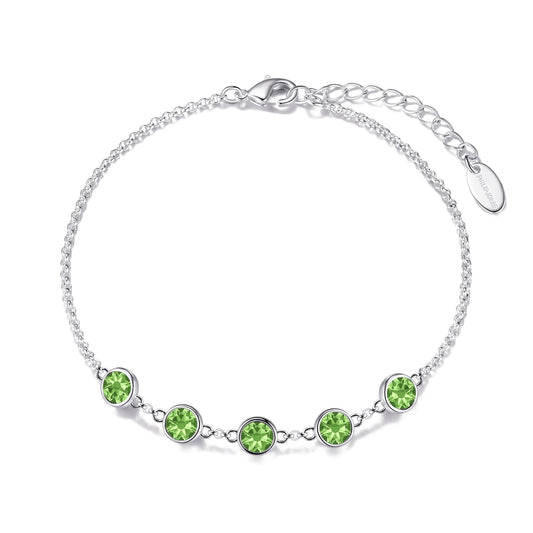 August Birthstone Bracelet Created with Peridot Zircondia® Crystals