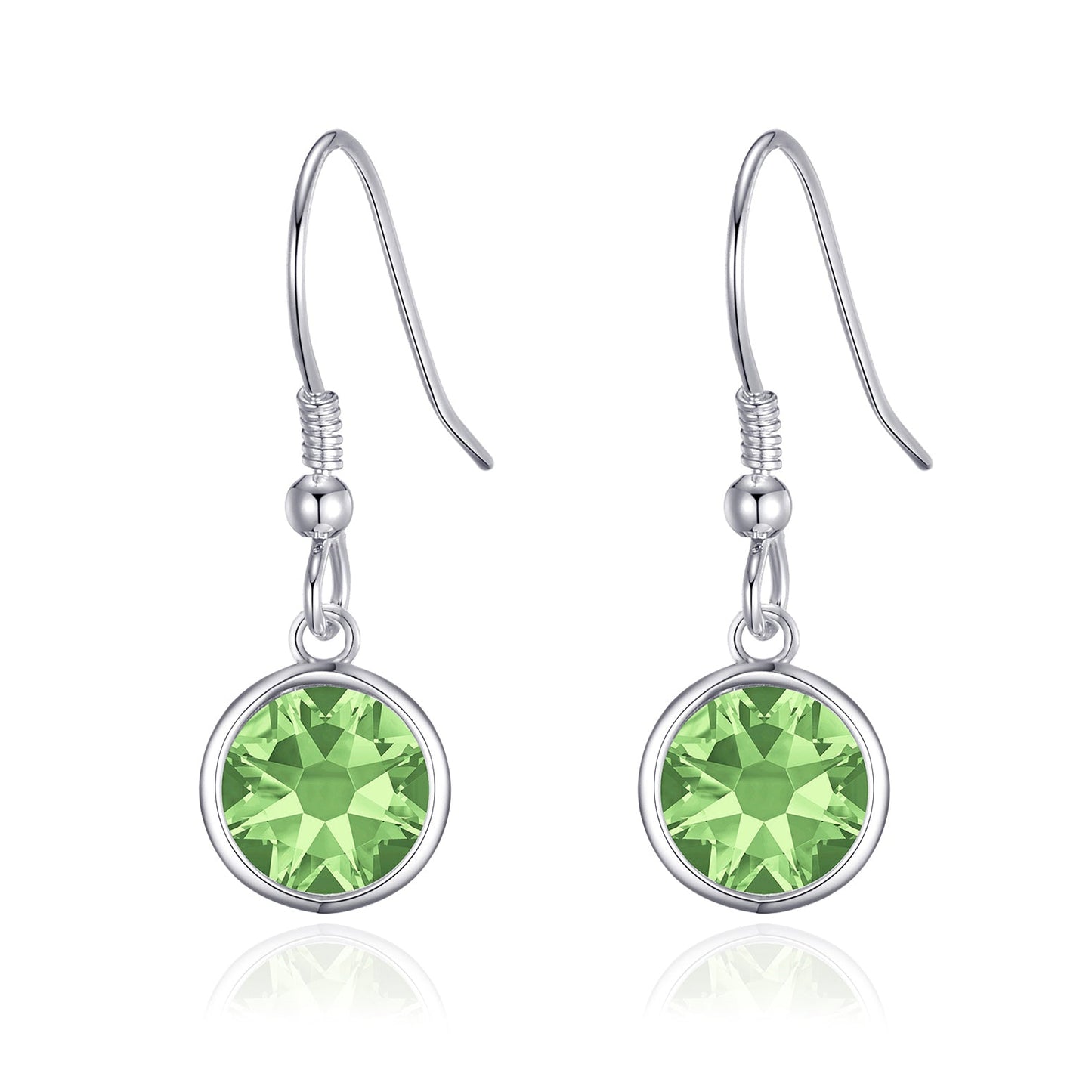 August Birthstone Drop Earrings Created with Peridot Zircondia® Crystals