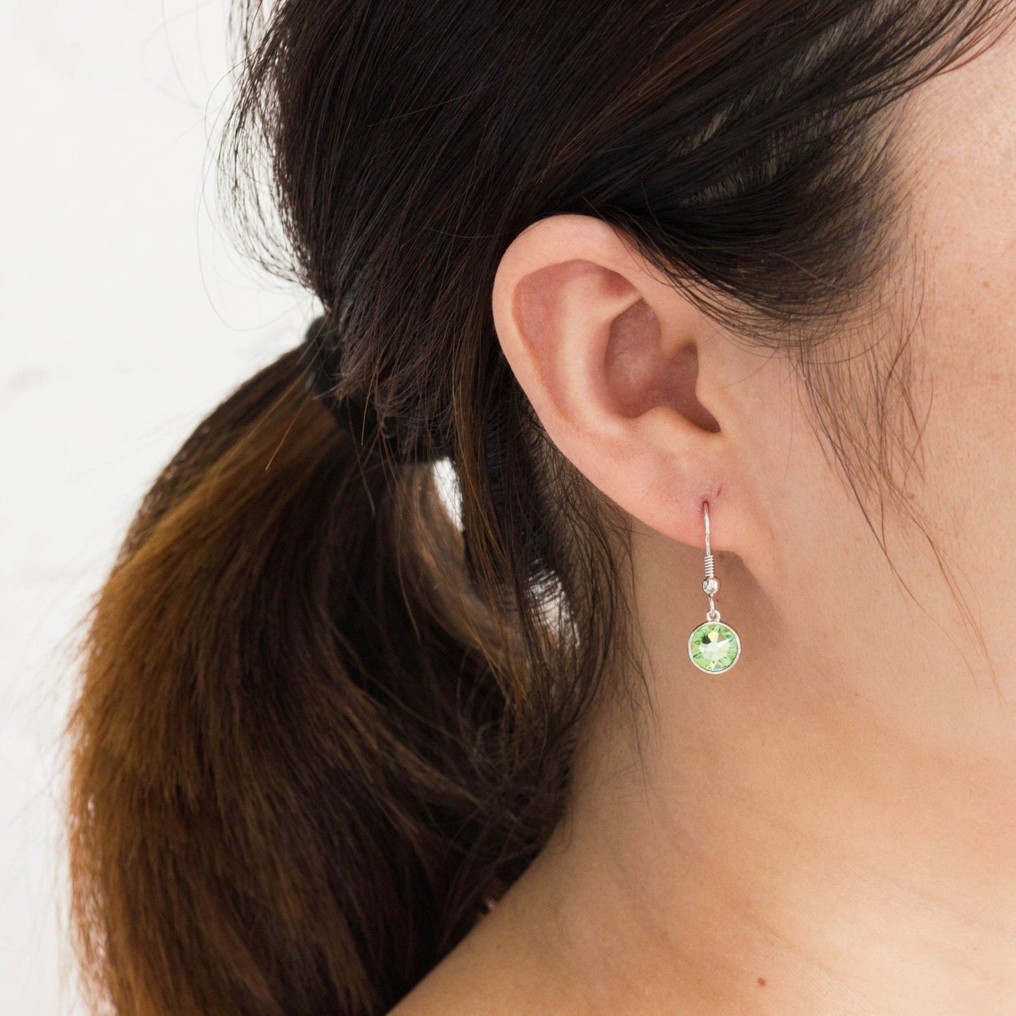 August (Peridot) Birthstone Necklace & Drop Earrings Set Created with Zircondia® Crystals