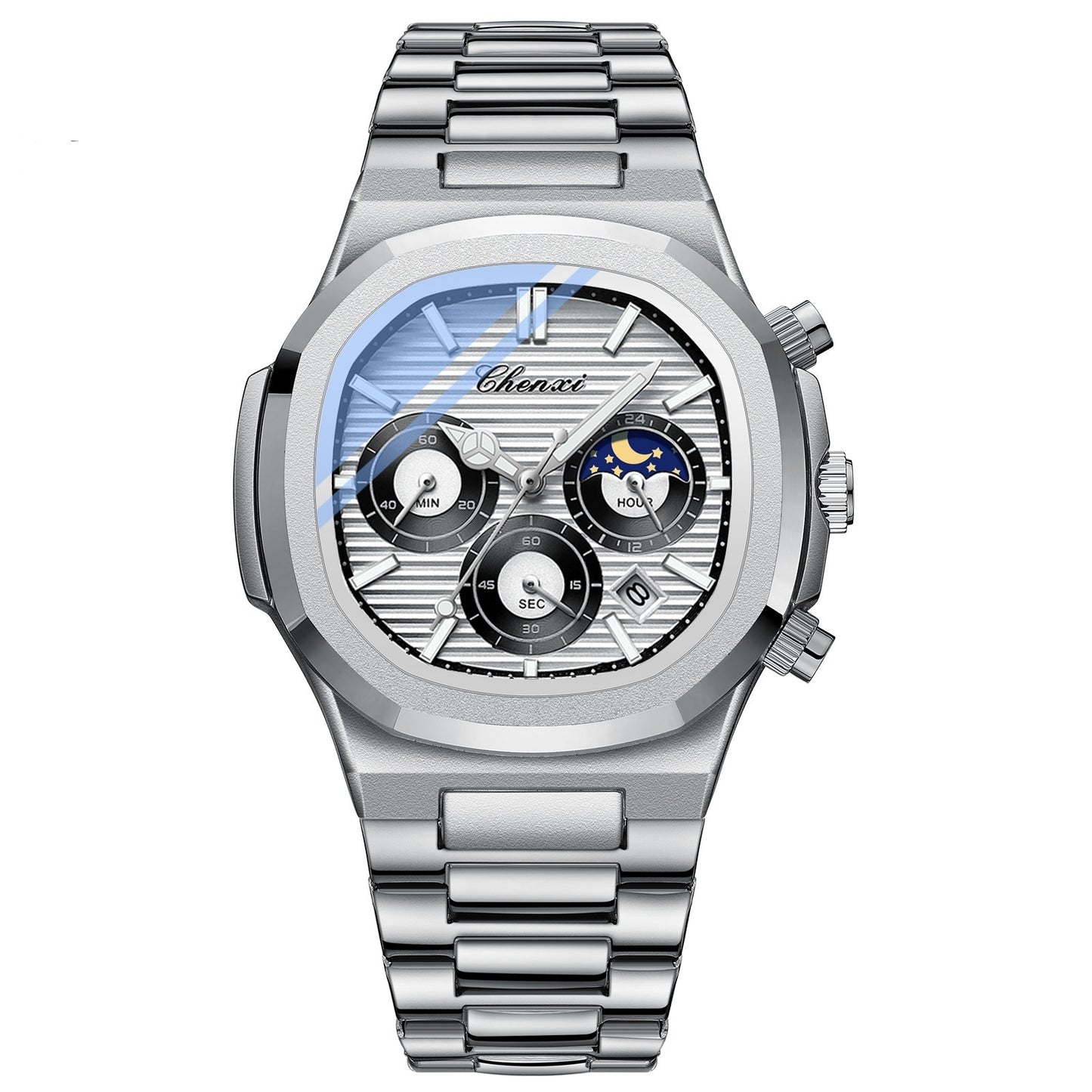 Montre à Quartz Chronographe Lumineuse pour Hommes Chenxi