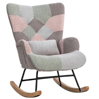 Rocking Accent Armchair With Ottoman With Footstool