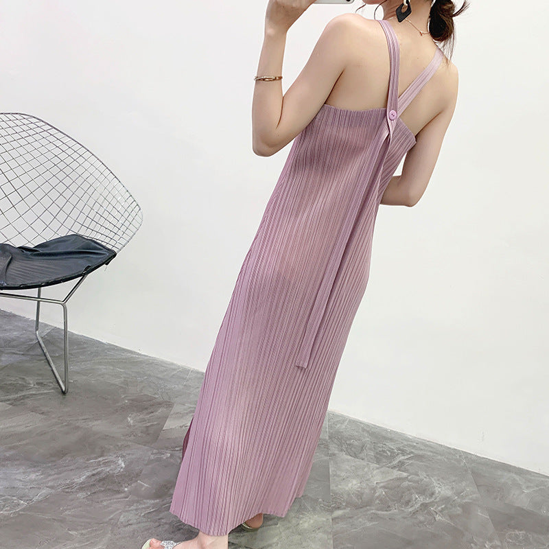 Robe à bretelles plissée Lily
