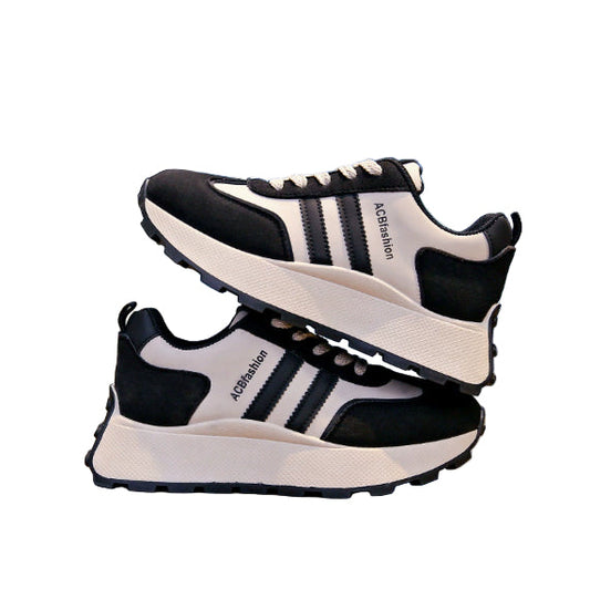 Chaussures décontractées polyvalentes à semelles épaisses pour femme – Baskets confortables et réhaussantes pour le quotidien