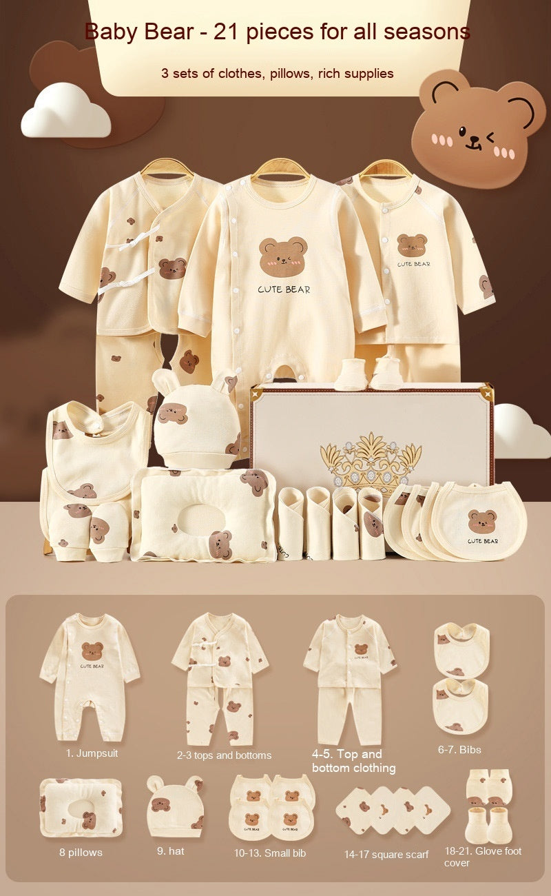 Vêtement Cadeau pour Bébé Nouveau-né en Coton Pur Ensemble Cadeau de Fête de la Pleine Lune