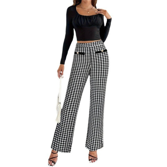 Straight Wide Leg Pants Trousers