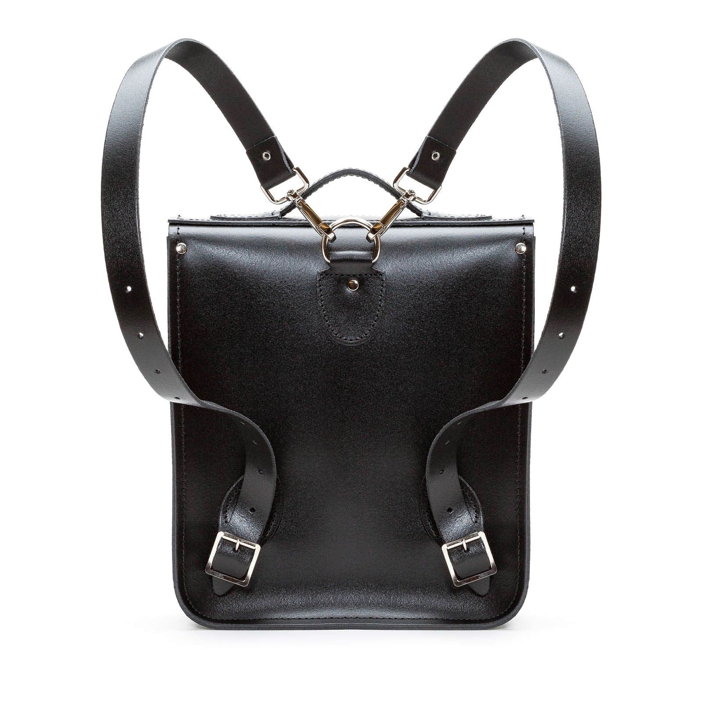 Sac à dos de ville en cuir fait main - Rayures gothiques gris et noir