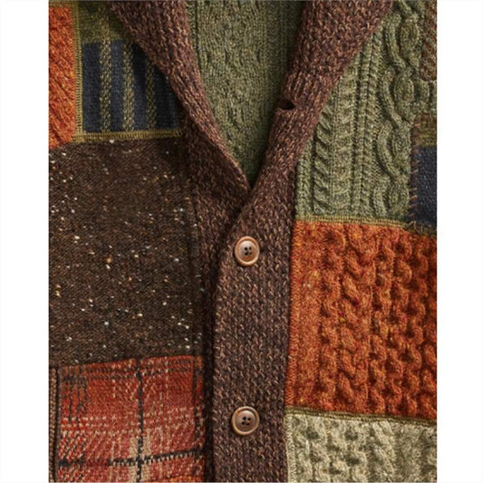 Patch Color Cardigan Coat