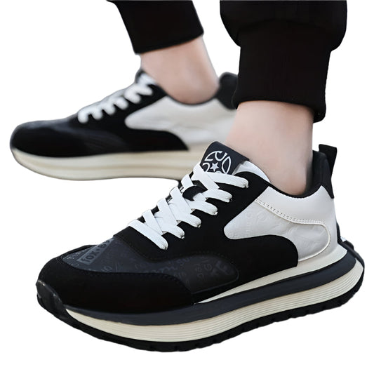 Comfortable Men's Casual Lace-Up with Embossed "TEAM" Design Sneakers