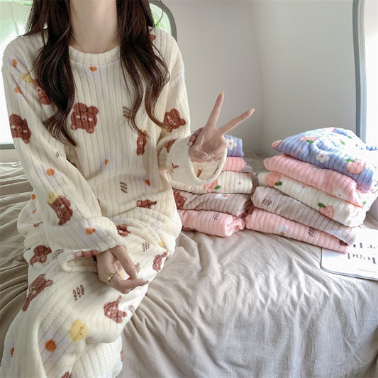 Autumn Winter Warm Pyjamas Sets