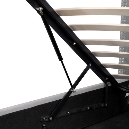 Upholstered Bed, With Hydraulic Lever, Functional Bed From Storage, 150 X 200 Cm, Without Mattress, Velvet, Gray