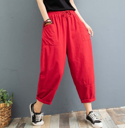 Womens Cropped Pants Printed