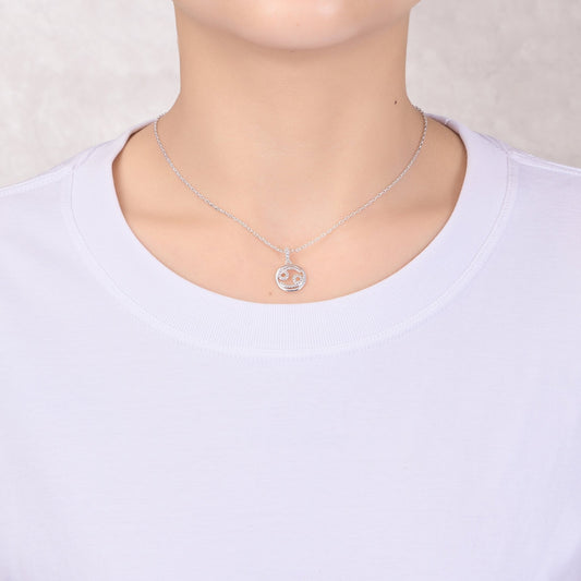 Cancer Star Sign Zodiac Necklace with Zircondia® Crystals