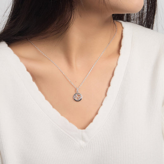 Cancer Star Sign Zodiac Necklace with Zircondia® Crystals