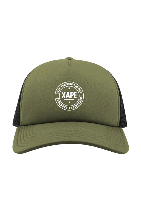 XAPE Classic Badge Logo Trucker Cap - Olive/Black