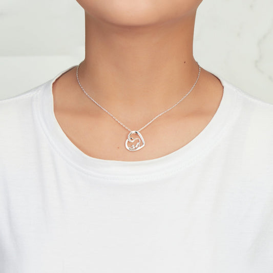 Cat Necklace Created with Zircondia® Crystals