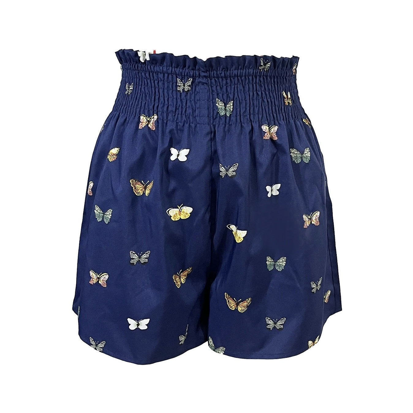 Short décontracté femme à imprimé papillon
