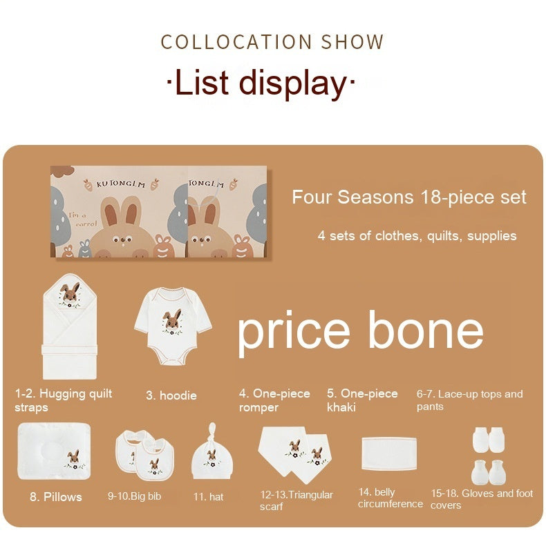 Vêtement Cadeau pour Bébé Nouveau-né en Coton Pur Ensemble Cadeau de Fête de la Pleine Lune