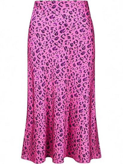 Satin Leopard Print Mermaid Skirt